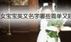 女宝宝英文名字哪些简单又好听