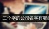 二个字的公司名字有哪些