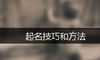 起名技巧和方法