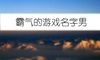 霸气的游戏名字男