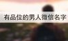 有品位的男人微信名字