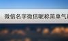 微信名字微信昵称简单气质