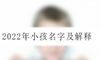 2022年小孩名字及解释