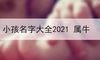 小孩名字大全2021 属牛