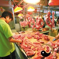 梦见猪肉切分成一块一块的