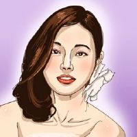 女人的脸，一个女人的脸，充满了外国财富