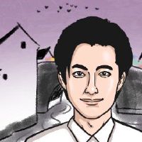 三种观点的面部型男人的脸很好