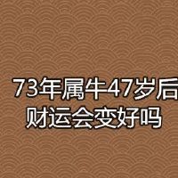 73年属牛47岁后财运会变好吗