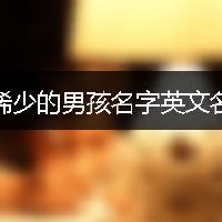 好听稀少的男孩名字英文名