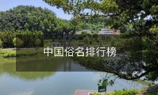 排列中国最常见的俗名:中国常见俗名排行榜