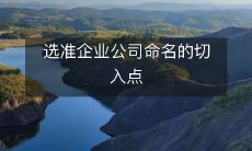 如何准确选择合适的命名切入点来命名企业公司？