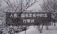 五行常识在人名、国名定名中的应用