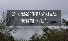 起名公司的技巧:总结出以下重要原则及步骤
