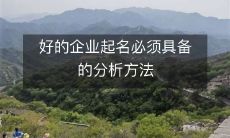 必备的分析方法：在企业起名时必须遵循的最佳实践和策略