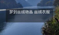 梦见丝绸用品，包括丝绒衣物，丝绸饰品和其他丝绸制品