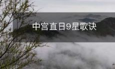 非常神奇的中宫直日九星歌诀,让你轻松解决宫位问题!