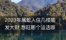 2023年属蛇人选层大财：想旺哪个运就住哪层楼