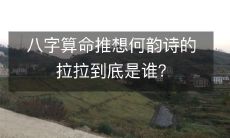 通过八字算命,推测何韵诗的神秘拉拉身份,揭开这一谜团的答案!