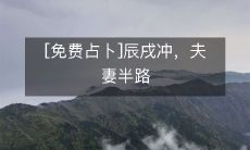 免费占卜：辰戌冲为夫妻关系增添波折，如何化解半路难题？