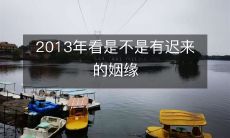 2013年是不是能在迟来的姻缘中寻得一丝温暖？