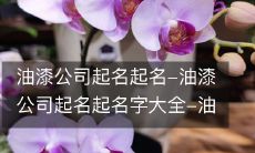 关于起名的问题:为油漆公司起名之全面推荐,包括油漆公司起名字大全等方面的考虑