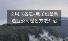 全面介绍引用取名法:如何利用它为电子设备制造业公司精心命名的方法?