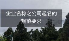 必须遵守的企业命名规范要求:从企业名称到公司起名的所有细节
