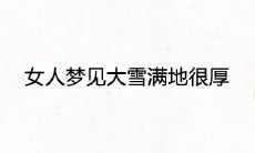 解梦：女性做梦时梦见大雪覆盖着地面，厚实浓重，暗示着什么重要的预兆呢？