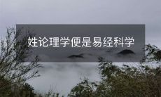 从易经科学的角度看,姓论理学的思想解读
