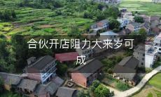 合伙开店的阻力较大，但预计明年将可成功落地经营