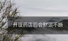 开办一家药店,将为您带来源源不断的财富与好运