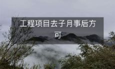 工程项目仅在子月之后才可正式动工实施