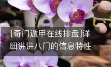 深入剖析奇门遁甲在线排盘:揭秘八门信息特性的详尽解读
