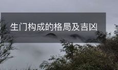 揭秘由生门构成的格局及吉凶祸福之源