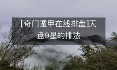 利用奇门遁甲在线排盘工具,深度探究天盘9星的排法