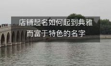 如何为您的店铺取一个既典雅又独具特色的名称？