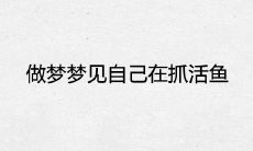 做梦梦见自己在抓活鱼,是否寓意着某种深层心理欲望或者未实现的生活愿望?