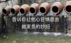 如何运用心理学技巧，有效引导他心甘情愿地参与家务工作？