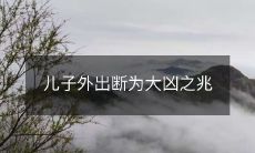 儿子离家外出被认为是不幸的预兆之一,被视为大凶兆