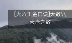 揭秘大六壬金口诀:探究天数和天盘之数的神秘关系