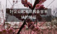 好企业起名的关键是要具备易于识别的特征