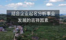 利用企业命名分析吉祥因素来促进事业发展
