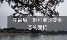 揭示了在最后一刻可能引起事态转变的重要面相信息