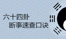 六十四卦用于断事的快速参考口诀集合