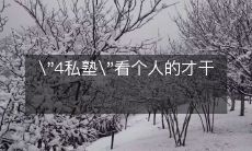 4私塾：个人才能的观察与发展促进