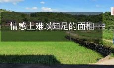 面相上表现出来的情感缺乏满足感,对于情感需求有所追求但难以达到满足的状态