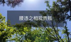 以腰违为标准观察一个人的贵贱地位