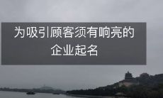 为了吸引更多的顾客，企业必须拥有一个响亮、引人注目的名称！