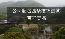 通过四条技巧打造吉祥美名——为公司起名的秘诀