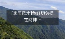 [家居风水警示] 不要在财神位置放置鱼缸，这可能会影响家庭财运！